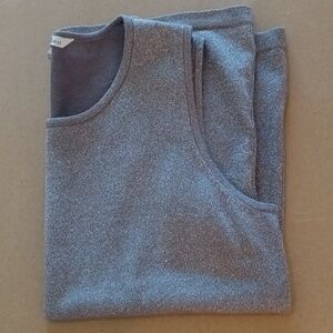 Peter Nygard silver tank top metallic sleeveless top size L cotton blend EUC